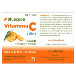 VITAMINA C + ZINC by Bluecube | Refuerzo Inmunológico con Antioxidantes Esenciales