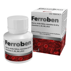 Ferroben by Bluecube | Hierro Bisglicinato de Alta Absorción con Vitamina C | Combate la Fatiga y Mejora la Hemoglobina