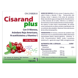 Cisarand Plus by Bluecube | Fórmula Intensiva para Infecciones Urinarias con Arándano Rojo, D-Manosa y Vitamina C