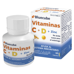 Vitamina C + D + Zinc by Bluecube | Triple Acción para el Sistema Inmune | Antioxidantes y Refuerzo de Defensas