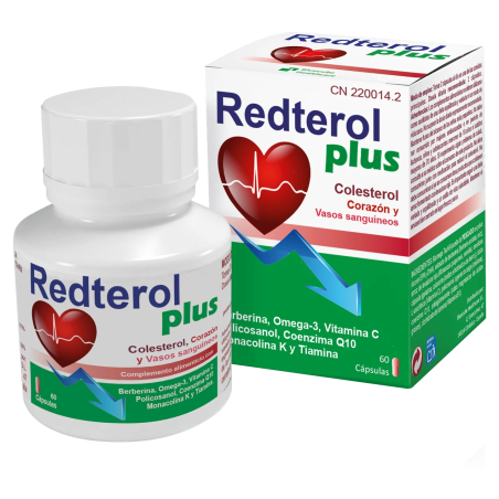 Redterol Plus by Bluecube | Control del Colesterol con Arroz Rojo, Ajo Negro, Coenzima Q10 y Policosanoles
