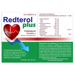 Redterol Plus by Bluecube | Control del Colesterol con Arroz Rojo, Ajo Negro, Coenzima Q10 y Policosanoles