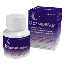 Dormidream by Bluecube | Suplemento Natural para Dormir con Melatonina, Valeriana y Pasiflora | Favorece el Sueño y el Descanso