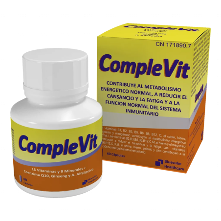 COMPLEVIT by Bluecube | Multivitamínico con 13 Vitaminas y 9 Minerales | Energía, Defensas y Antifatiga