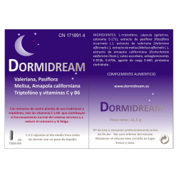 Dormidream by Bluecube | Suplemento Natural para Dormir con Melatonina, Valeriana y Pasiflora | Favorece el Sueño y el Descanso