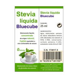 Stevia Líquida 25 ml by Bluecube | Edulcorante Natural sin Calorías | Apto para Diabéticos y Dietas Bajas en Azúcar