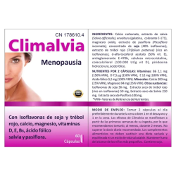 CLIMALVIA by Bluecube | Suplemento Natural para la Menopausia con Isoflavonas de Soja, Vitamina B6 y D